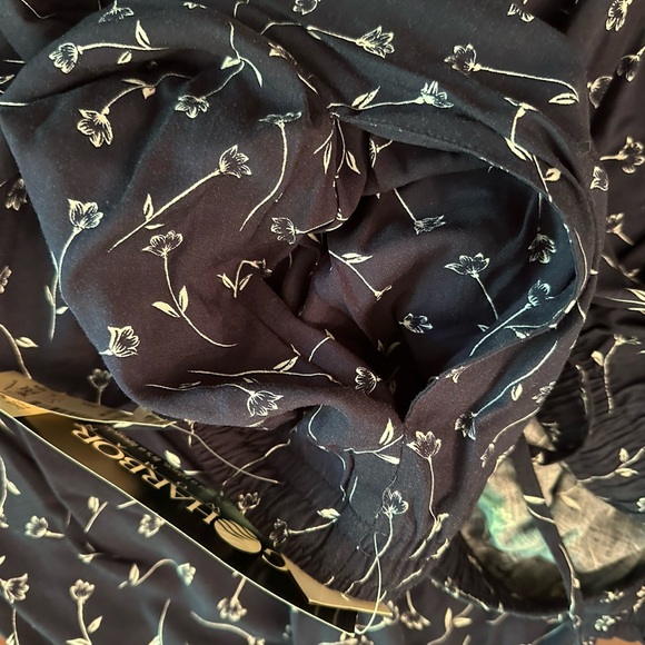 NWT Sag Harbor Pants Dark Blue and White Floral Pattern Pockets 3X - Picture 4 of 6